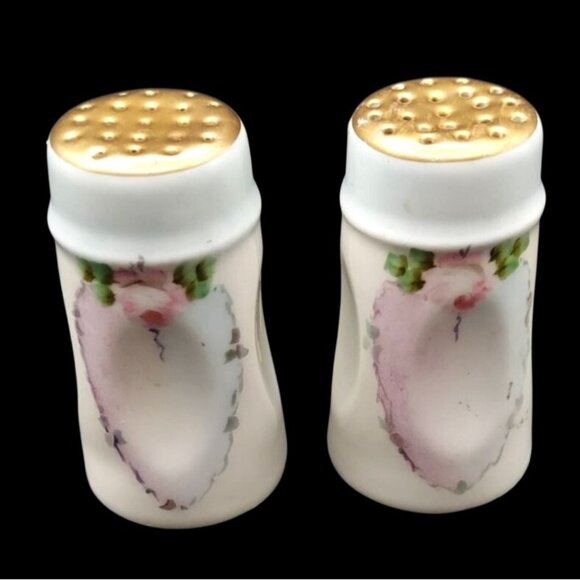 Bavaria Other - Vintage Bavaria Cameo Rose Hand-Painted Porcelain Salt & Pepper Shakers